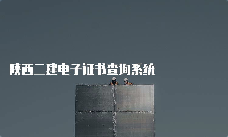 陕西二建电子证书查询系统