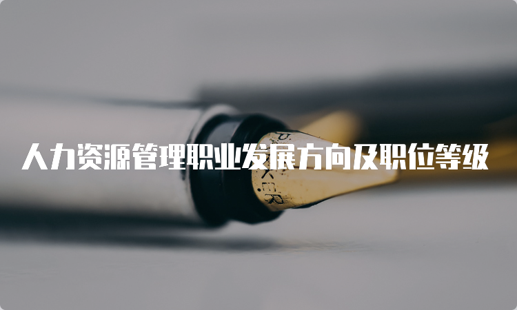 人力资源管理职业发展方向及职位等级