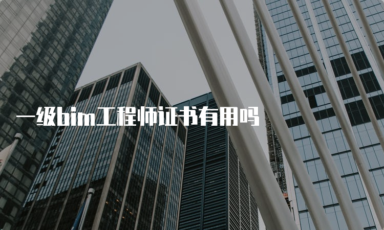 一级bim工程师证书有用吗