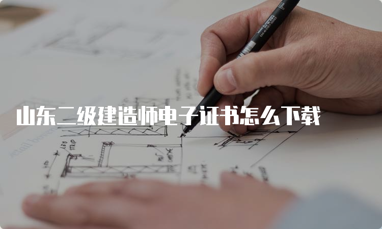 山东二级建造师电子证书怎么下载