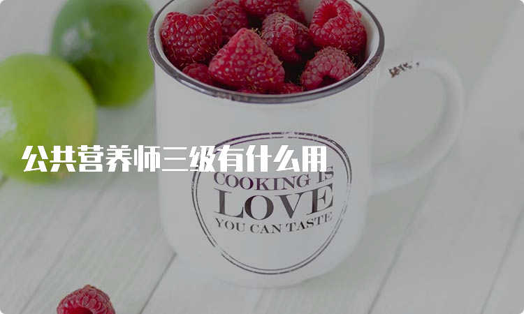 公共营养师三级有什么用