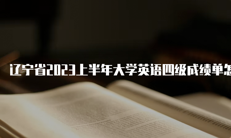 辽宁省2023上半年大学英语四级成绩单怎么查？