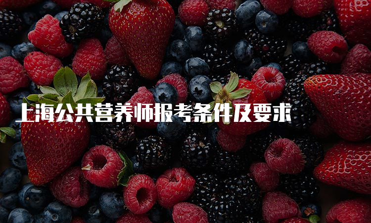 上海公共营养师报考条件及要求