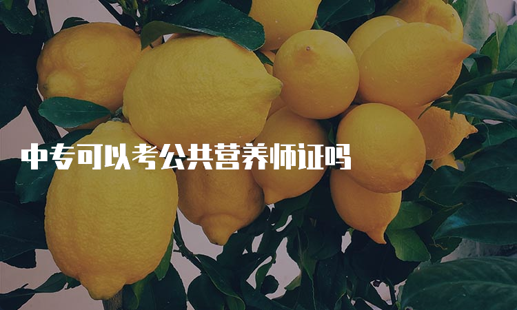 中专可以考公共营养师证吗