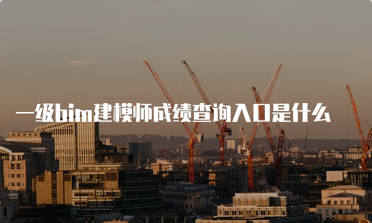 一级bim建模师成绩查询入口是什么