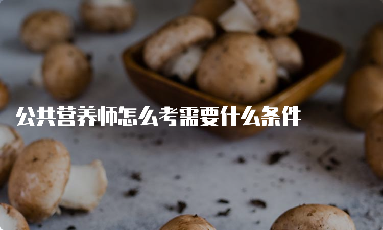 公共营养师怎么考需要什么条件