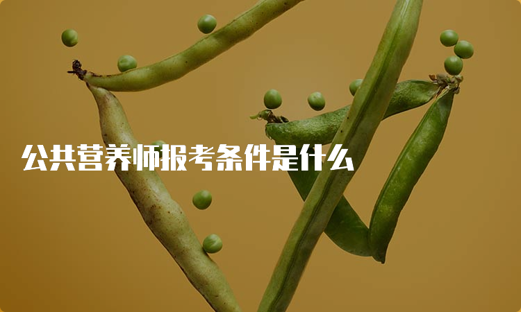 公共营养师报考条件是什么