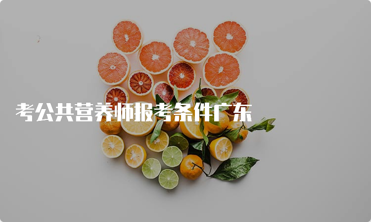 考公共营养师报考条件广东