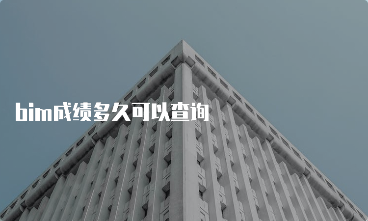 bim成绩多久可以查询