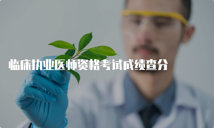 临床执业医师资格考试成绩查分