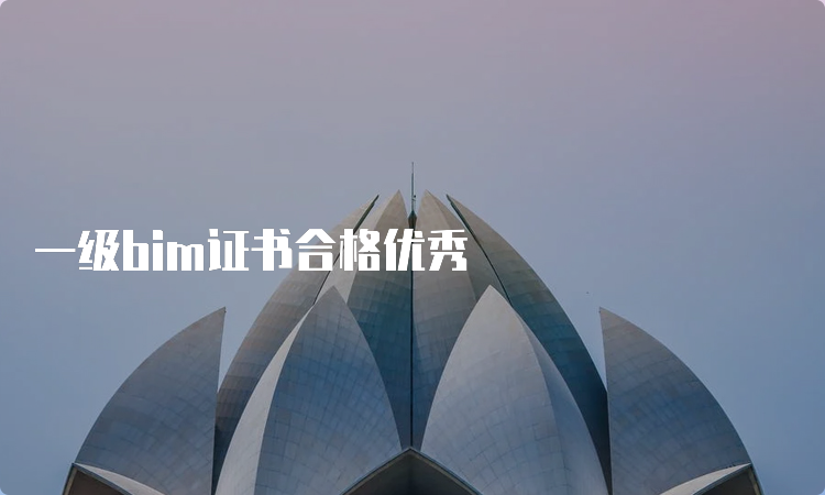 一级bim证书合格优秀