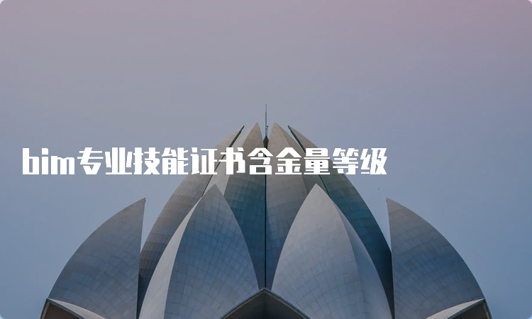 bim专业技能证书含金量等级