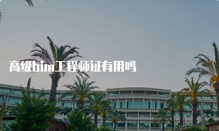 高级bim工程师证有用吗