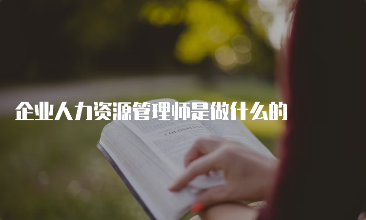 企业人力资源管理师是做什么的