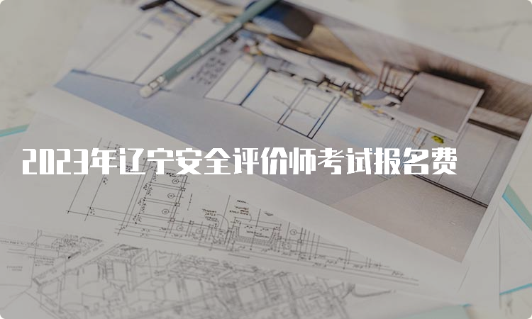 2023年辽宁安全评价师考试报名费