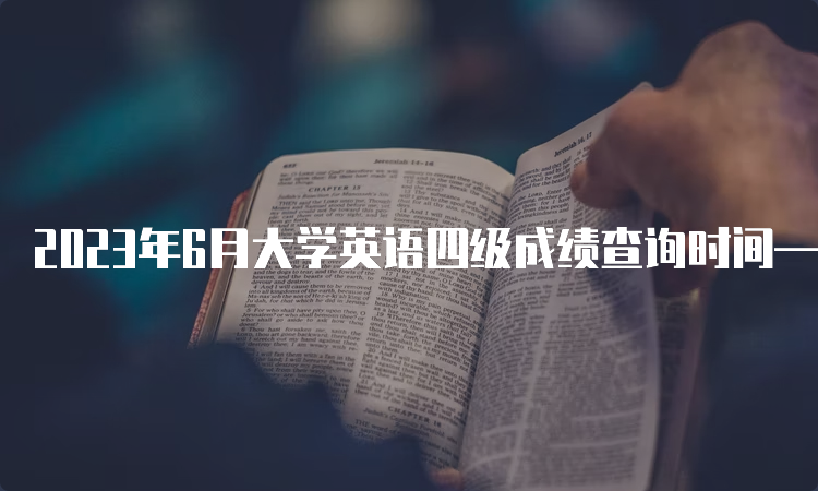 2023年6月大学英语四级成绩查询时间——8月中下旬