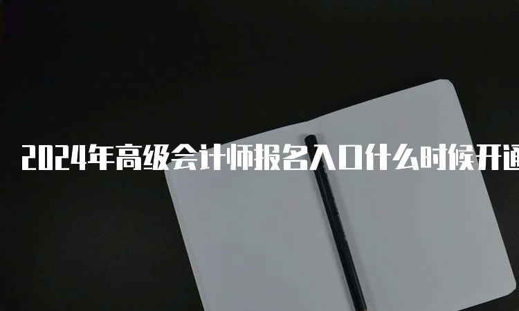 2024年高级会计师报名入口什么时候开通