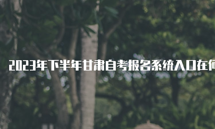 2023年下半年甘肃自考报名系统入口在何处