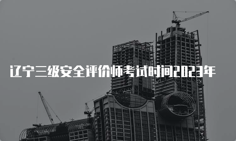 辽宁三级安全评价师考试时间2023年