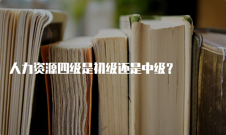 人力资源四级是初级还是中级？