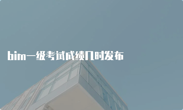 bim一级考试成绩几时发布