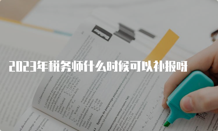 2023年税务师什么时候可以补报呀