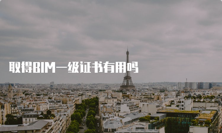 取得BIM一级证书有用吗