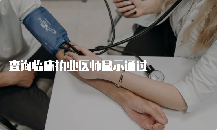 查询临床执业医师显示通过