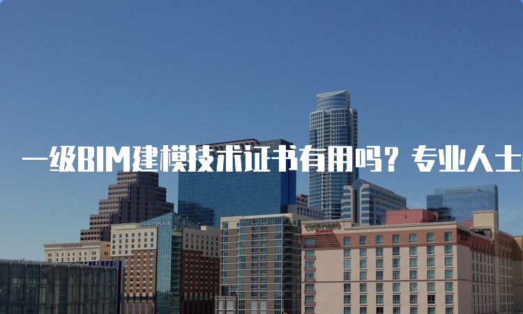 一级BIM建模技术证书有用吗？专业人士解答！