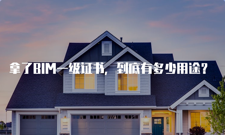 拿了BIM一级证书，到底有多少用途？