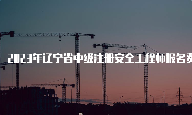 2023年辽宁省中级注册安全工程师报名费用：实务为69元/科，其余三科为61元/科