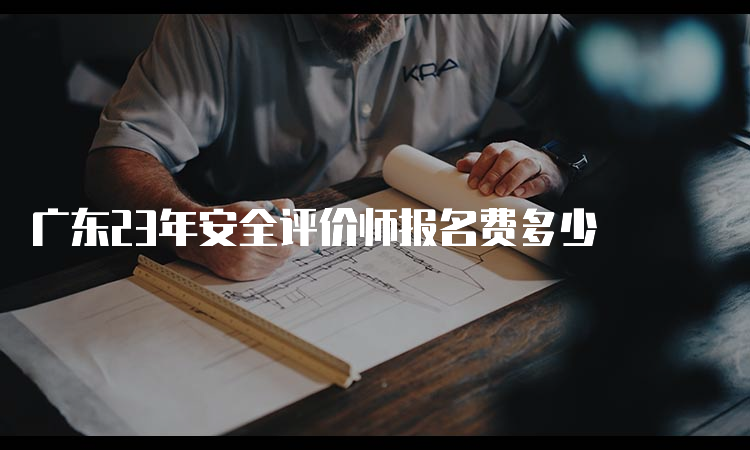 广东23年安全评价师报名费多少