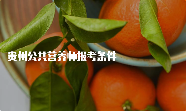 贵州公共营养师报考条件