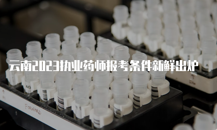 云南2023执业药师报考条件新鲜出炉