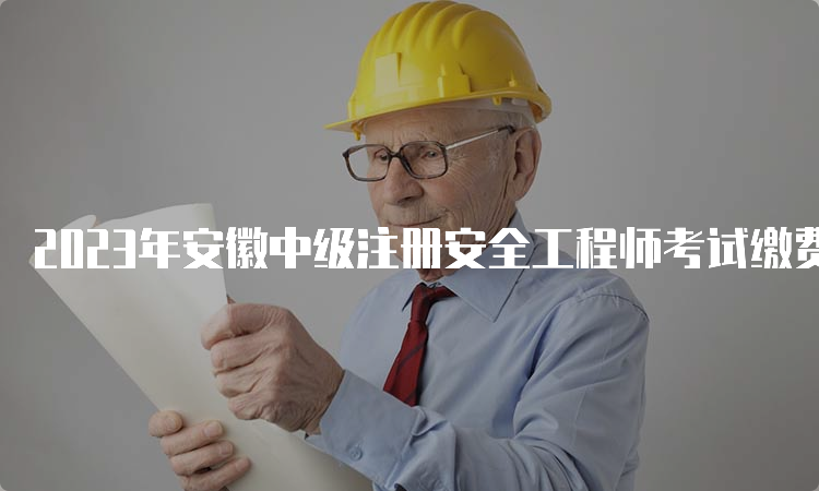 2023年安徽中级注册安全工程师考试缴费时间