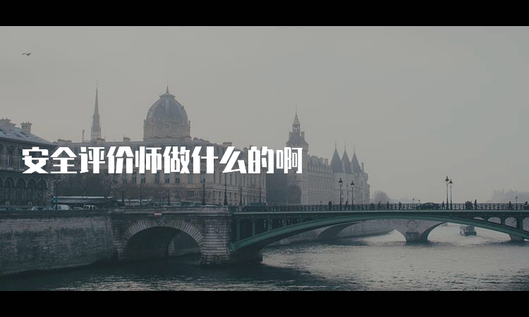 安全评价师做什么的啊