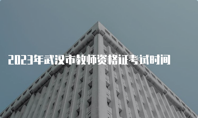 2023年武汉市教师资格证考试时间