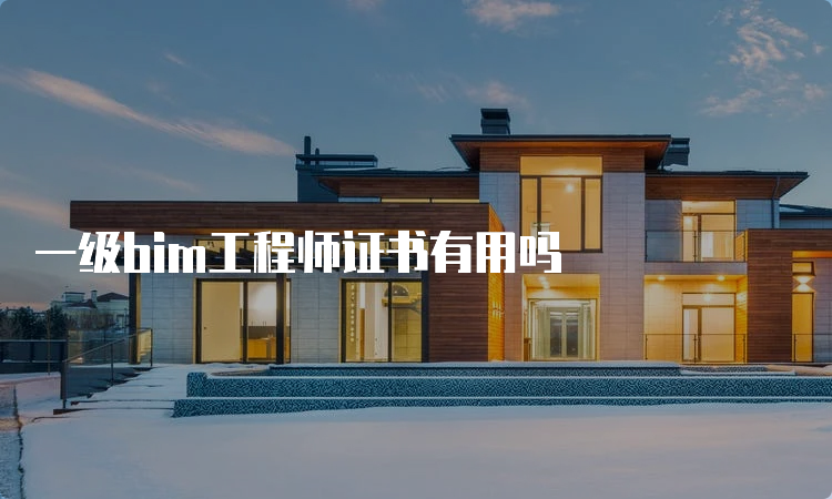 一级bim工程师证书有用吗