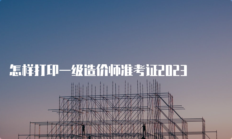 怎样打印一级造价师准考证2023