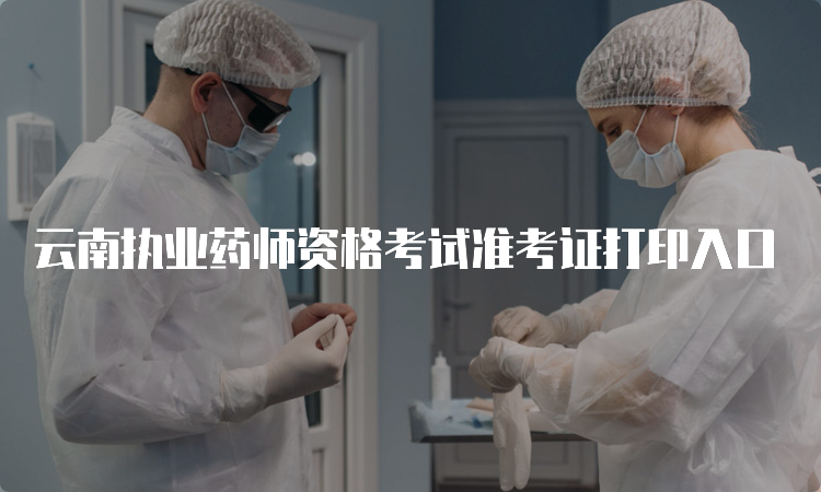 云南执业药师资格考试准考证打印入口