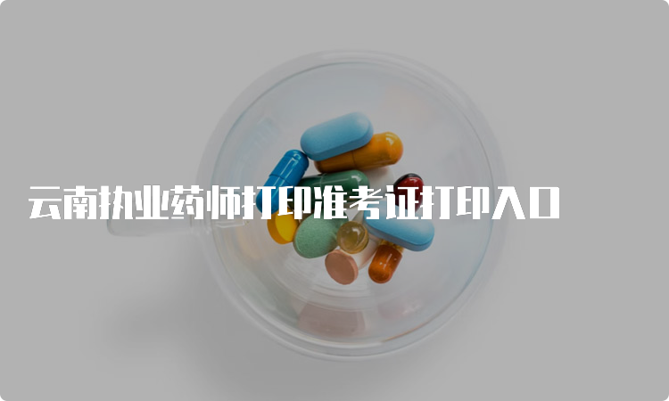 云南执业药师打印准考证打印入口