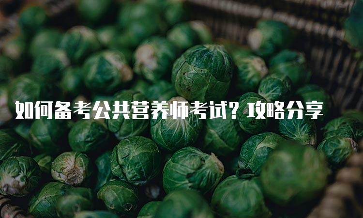 如何备考公共营养师考试？攻略分享