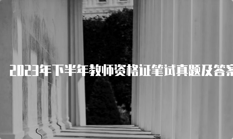 2023年下半年教师资格证笔试真题及答案解析下载