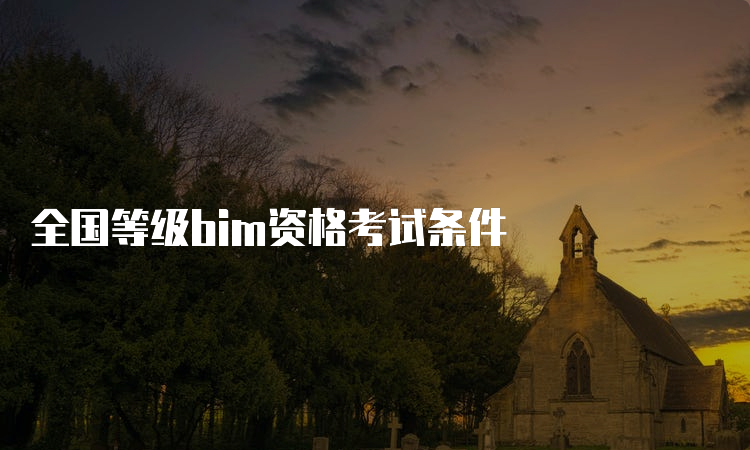 全国等级bim资格考试条件