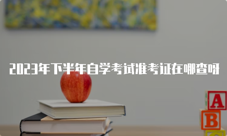 2023年下半年自学考试准考证在哪查呀