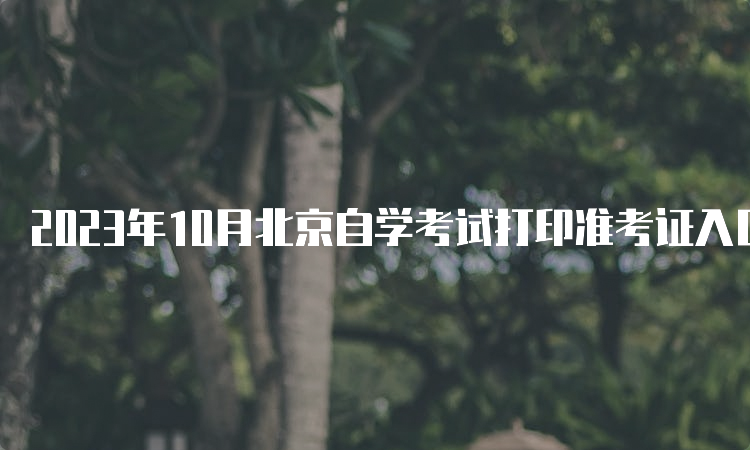 2023年10月北京自学考试打印准考证入口在何处