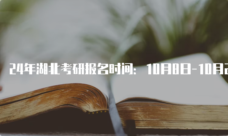 24年湖北考研报名时间：10月8日-10月25日