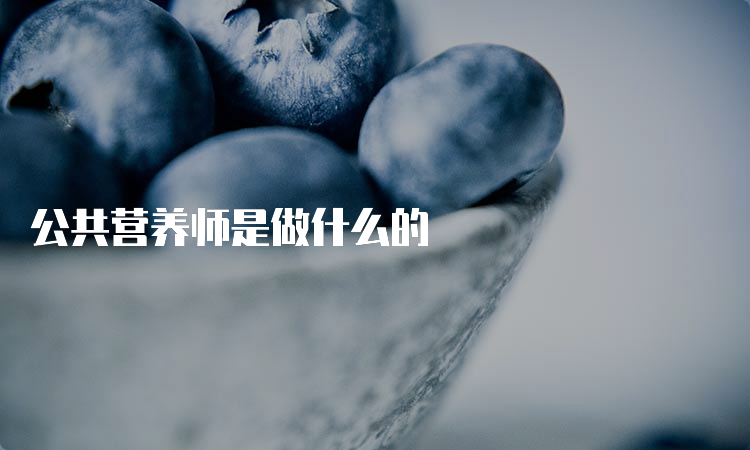 公共营养师是做什么的