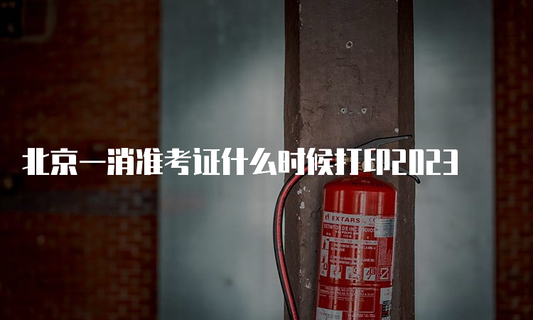 北京一消准考证什么时候打印2023