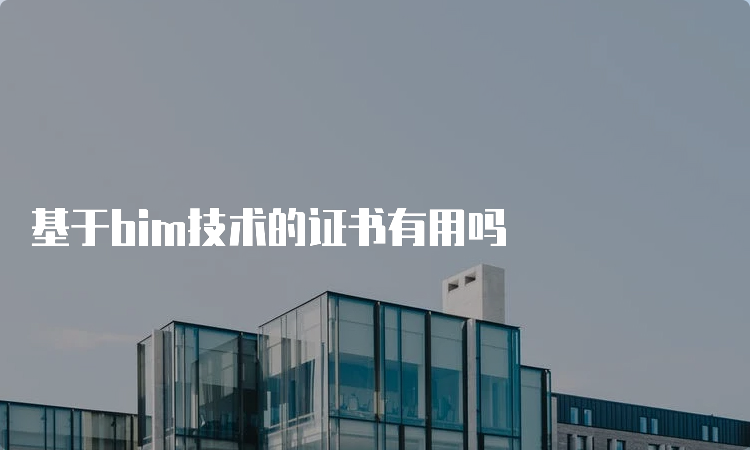 基于bim技术的证书有用吗